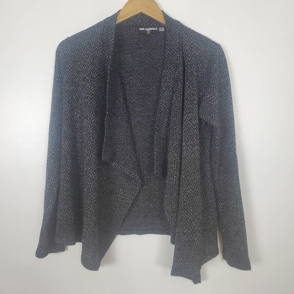 Karl Lagerfeld open front cardigan gray small - Picture 1 of 5